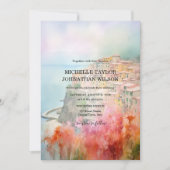 Bestemming Bruiloft Italië Cinque Terre Waterverf Kaart (Voorkant)