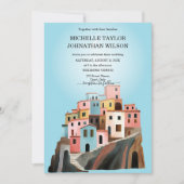 Bestemming Bruiloft Italië Cinque Terre Waterverf Kaart (Voorkant)