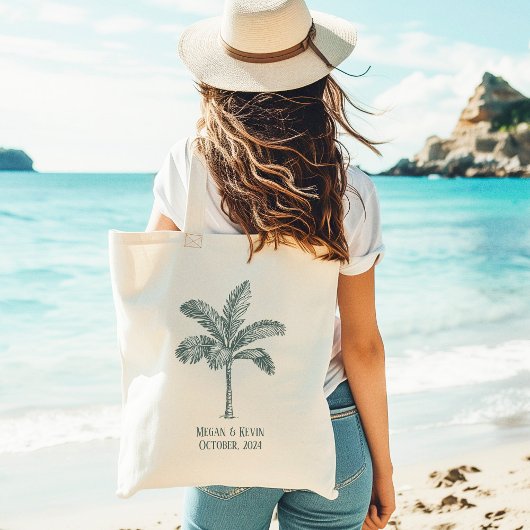 Bestemming Bruiloft Kleurrijke Palm Tree Tote Bag