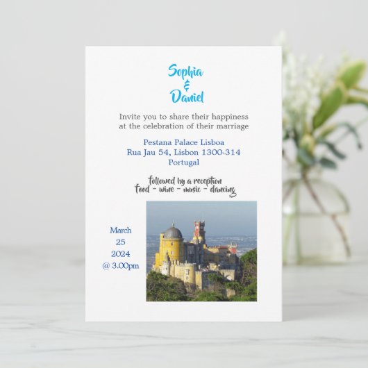 Bestemming Bruiloft - Lissabon, Portugal Kaart (Staand voorkant)