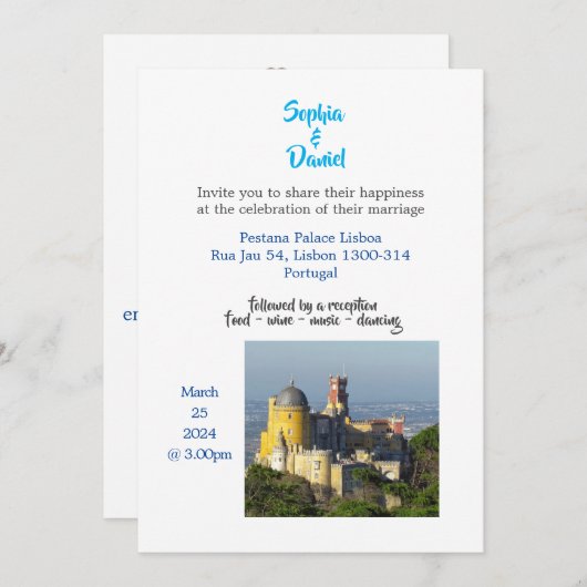 Bestemming Bruiloft - Lissabon, Portugal Kaart (Voorkant / Achterkant)