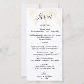 Bestemming Bruiloft Menu en Dank u kaart (Achterkant)