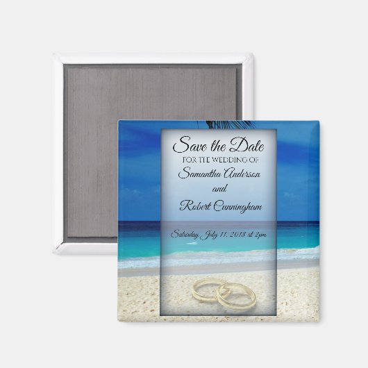 Bestemming Bruiloft met Ringen Opslaan De Datum - Magneet (Voorkant / Achterkant)