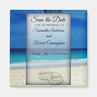 Bestemming Bruiloft met Ringen Opslaan De Datum - Magneet