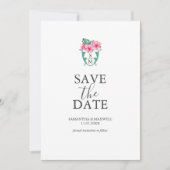 Bestemming Bruiloft Monogram Opslaan van de datum Save The Date (Voorkant)