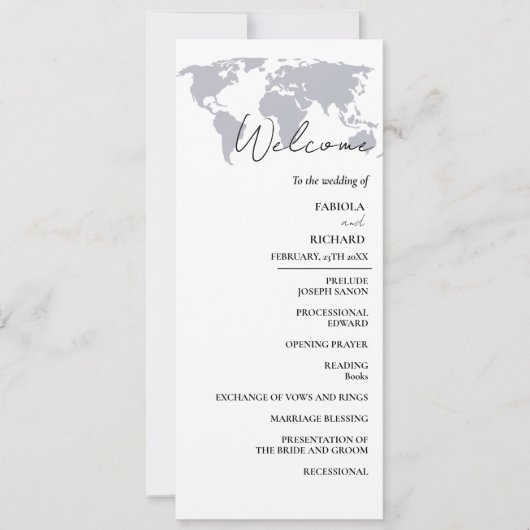 Bestemming bruiloft Navy Blue bruiloft programma K (Voorkant)