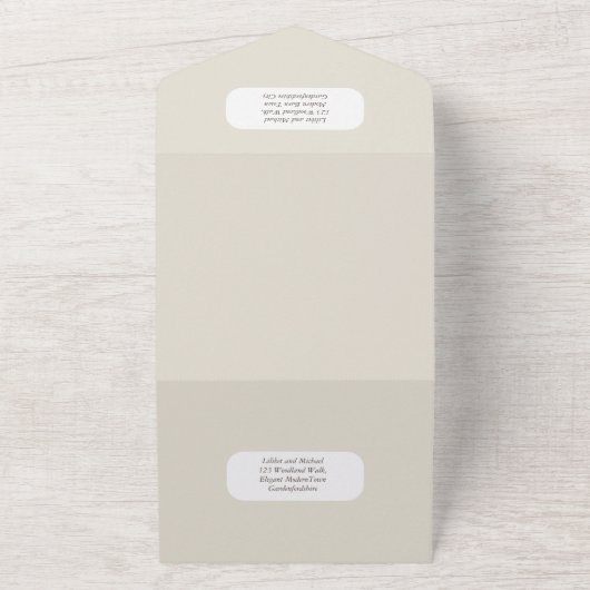 Bestemming Bruiloft nodigt RSVP uit | GRATIS Tijdl All In One Uitnodiging (Buitenkant)