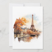 Bestemming Bruiloft Parijs Eiffeltoren Frankrijk Kaart (Achterkant)