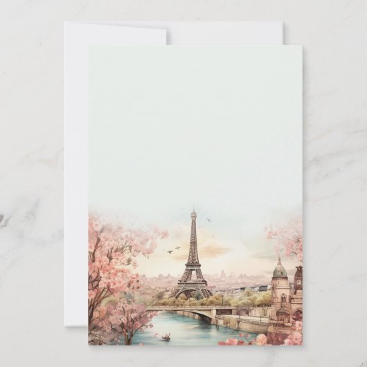 Bestemming Bruiloft Parijs Eiffeltoren Frankrijk Kaart (Achterkant)