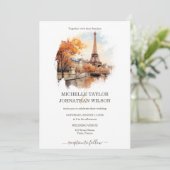 Bestemming Bruiloft Parijs Eiffeltoren Frankrijk Kaart (Staand voorkant)