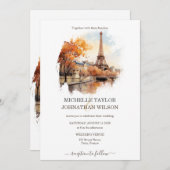 Bestemming Bruiloft Parijs Eiffeltoren Frankrijk Kaart (Voorkant / Achterkant)