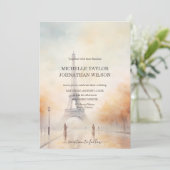 Bestemming Bruiloft Parijs Eiffeltoren Frankrijk Kaart (Staand voorkant)