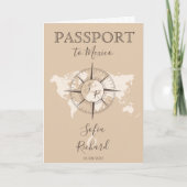 Bestemming Bruiloft Paspoort Compas Beige Boho (Voorkant)