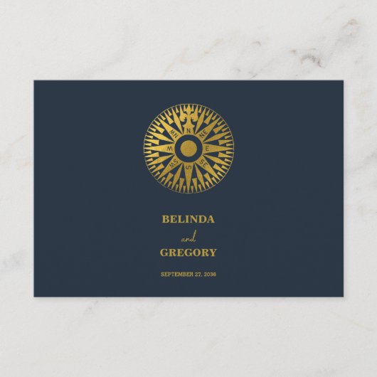 Bestemming Bruiloft Paspoort Kompas Bruiloft Informatiekaartje (Voorkant)