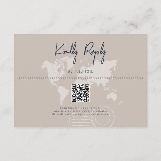 Bestemming Bruiloft Paspoort Kompas Bruiloft Informatiekaartje (Achterkant)