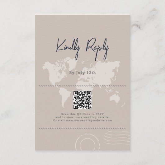 Bestemming Bruiloft Paspoort Kompas Bruiloft Informatiekaartje (Achterkant)