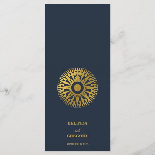 Bestemming Bruiloft Paspoort Kompas Bruiloft Menu (Voorkant)