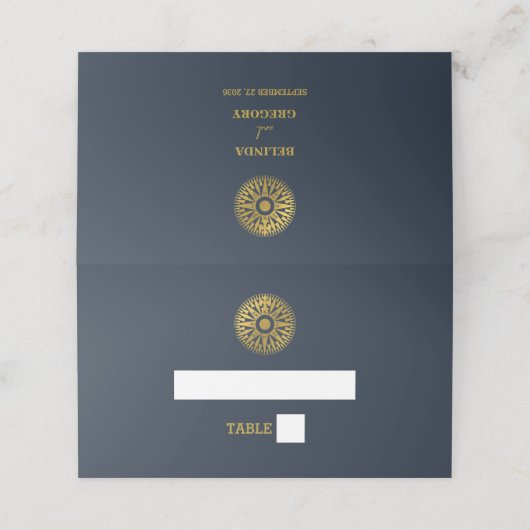 Bestemming Bruiloft Paspoort Kompas Bruiloft Plaatskaartje (Buitenkant ongevouwen)