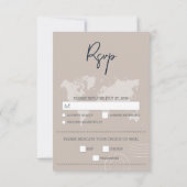 Bestemming Bruiloft Paspoort Kompas Bruiloft RSVP Kaartje (Achterkant)