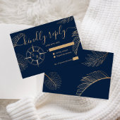 Bestemming Bruiloft Paspoort Kompas Monogram RSVP Kaartje