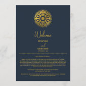 Bestemming Bruiloft Paspoort Kompas Route Programmakaart (Voorkant)