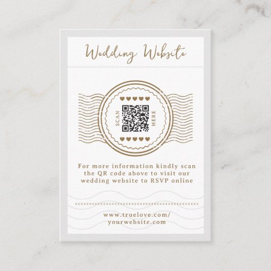 Bestemming Bruiloft Reizen Thema QR Code Foto Informatiekaartje (Voorkant)