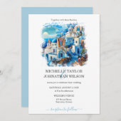 Bestemming Bruiloft Santorini Griekenland Grieks e Kaart (Voorkant / Achterkant)