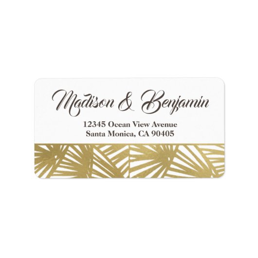 Bestemming Bruiloft, Strand Bruiloft, Gouden folie Etiket (Voorkant)