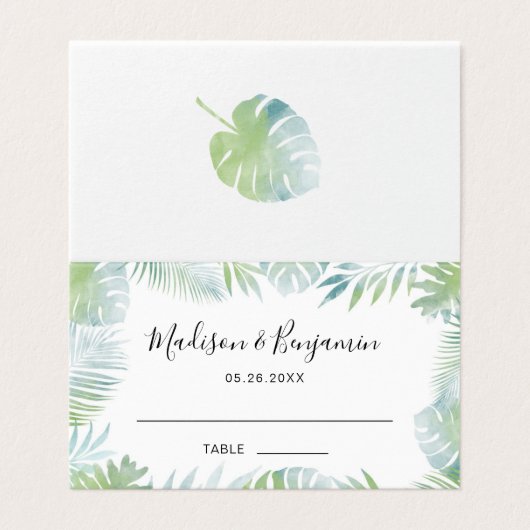 Bestemming Bruiloft, Strand Bruiloft, Zomer Bruilo Kaart (Buitenkant ongevouwen)