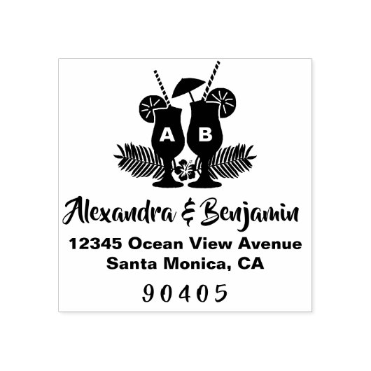 Bestemming Bruiloft, Strand Bruiloft, Zomer Bruilo Rubberstempel (Afrduk)