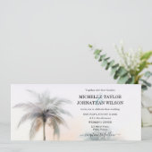 Bestemming Bruiloft Strand Tropisch Eiland Palm Kaart (Staand voorkant)