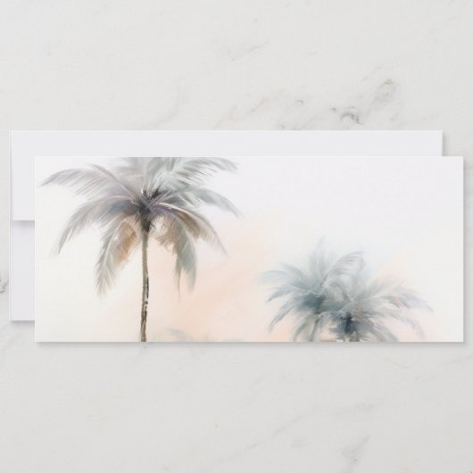 Bestemming Bruiloft Strand Tropisch Eiland Palm Kaart (Achterkant)