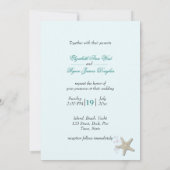 Bestemming Bruiloft Strand Zeesterren Zeeschelpen Kaart (Achterkant)