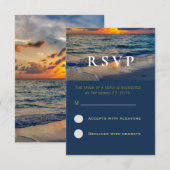 Bestemming Bruiloft Sunny Skies Bruiloft RSVP Kaar (Voorkant / Achterkant)