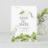 Bestemming Bruiloft Tropische Vogel Bewaar De Datu Save The Date (Staand voorkant)