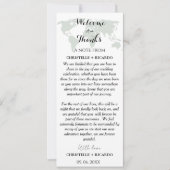 Bestemming bruiloft Welkom & Dank u Tafel Kaart (Voorkant)