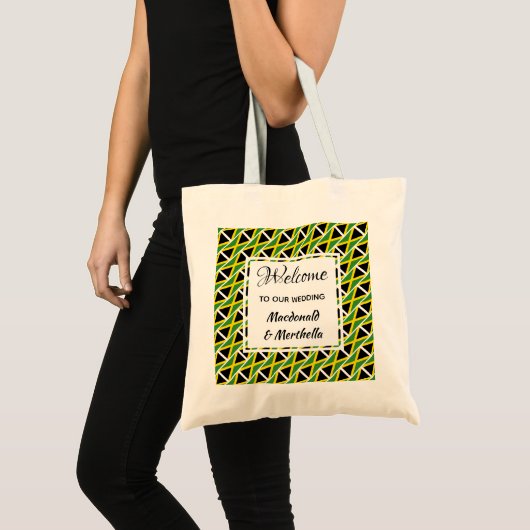 Bestemming Bruiloft Welkom JAMAICA Custom Tote Bag (Voorkant (product))