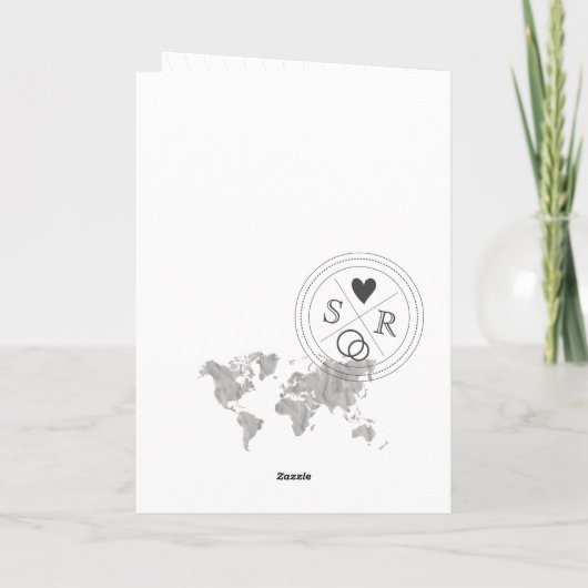 Bestemming Bruiloft Wereldkaart Paspoortkompas (Achterkant)