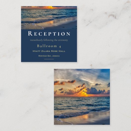 Bestemming Bruiloft Zonnige luchten Bruiloft recep Informatiekaartje (Voorkant / Achterkant)