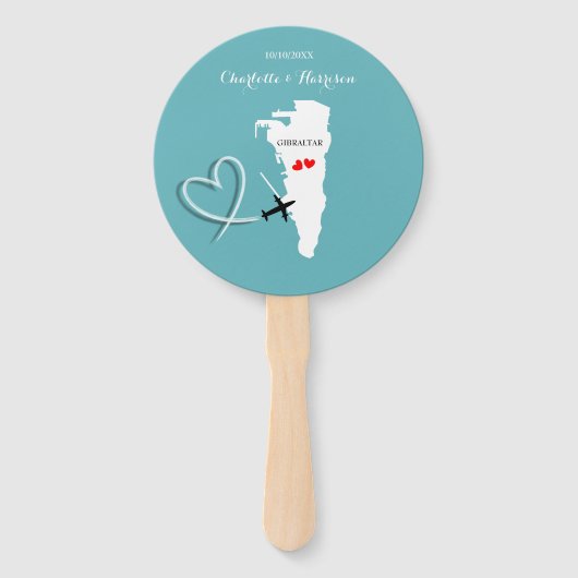 Bestemming Bruiloften Gibraltar Handwaaier (Voorkant)