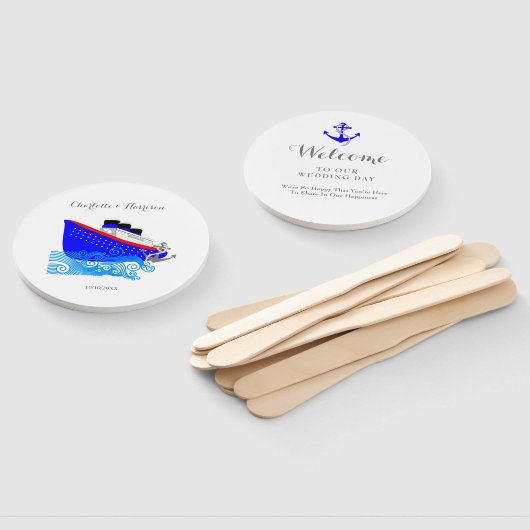 Bestemming Cruise bruiloft Handwaaier (Niet-gemonteerd)