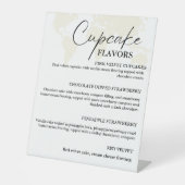 Bestemming Cupcake bruiloft menu dessert teken Reclamebord Met Voetstuk (Voorkant)