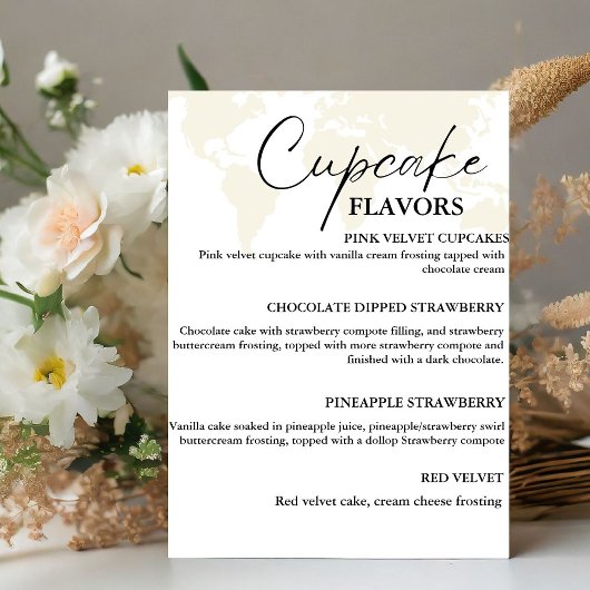 Bestemming Cupcake bruiloft menu dessert teken Reclamebord Met Voetstuk