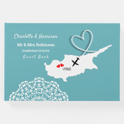 Bestemming Cyprus bruiloft Gastenboek (Voorkant)
