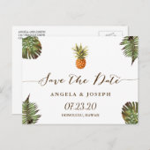 Bestemming De datum opslaan | tropische ananas Aankondigingskaart (Voorkant / Achterkant)