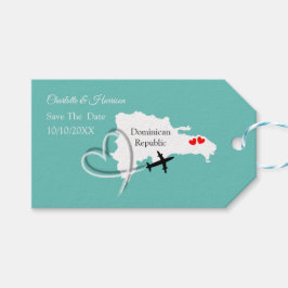 Bestemming Dominicaanse Republiek Save The Date Cadeaulabel