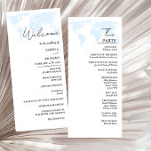 Bestemming Dusty Blue Wedding Program Kaart
