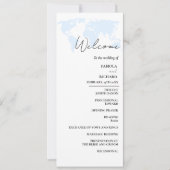 Bestemming Dusty Blue Wedding Program Kaart (Voorkant)