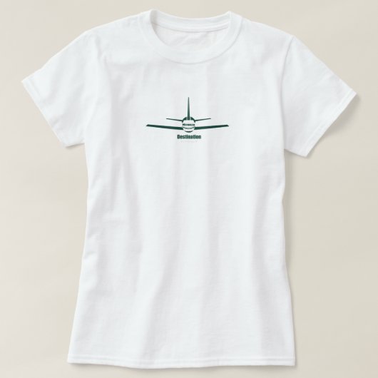 Bestemming East Lansing Michigan MI Vliegtuig Logo T-shirt (Design voorkant)