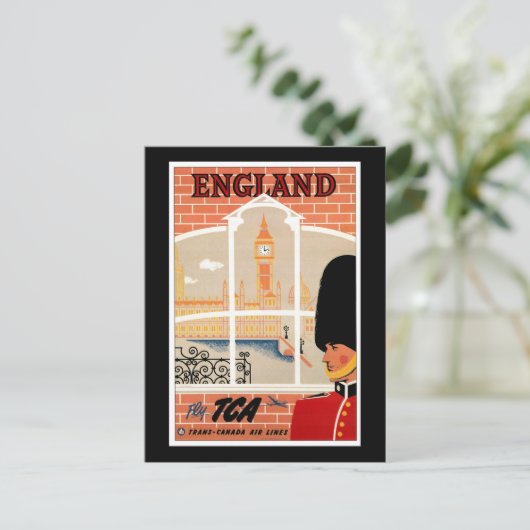 Bestemming: England Travel Poster Briefkaart (Staand voorkant)